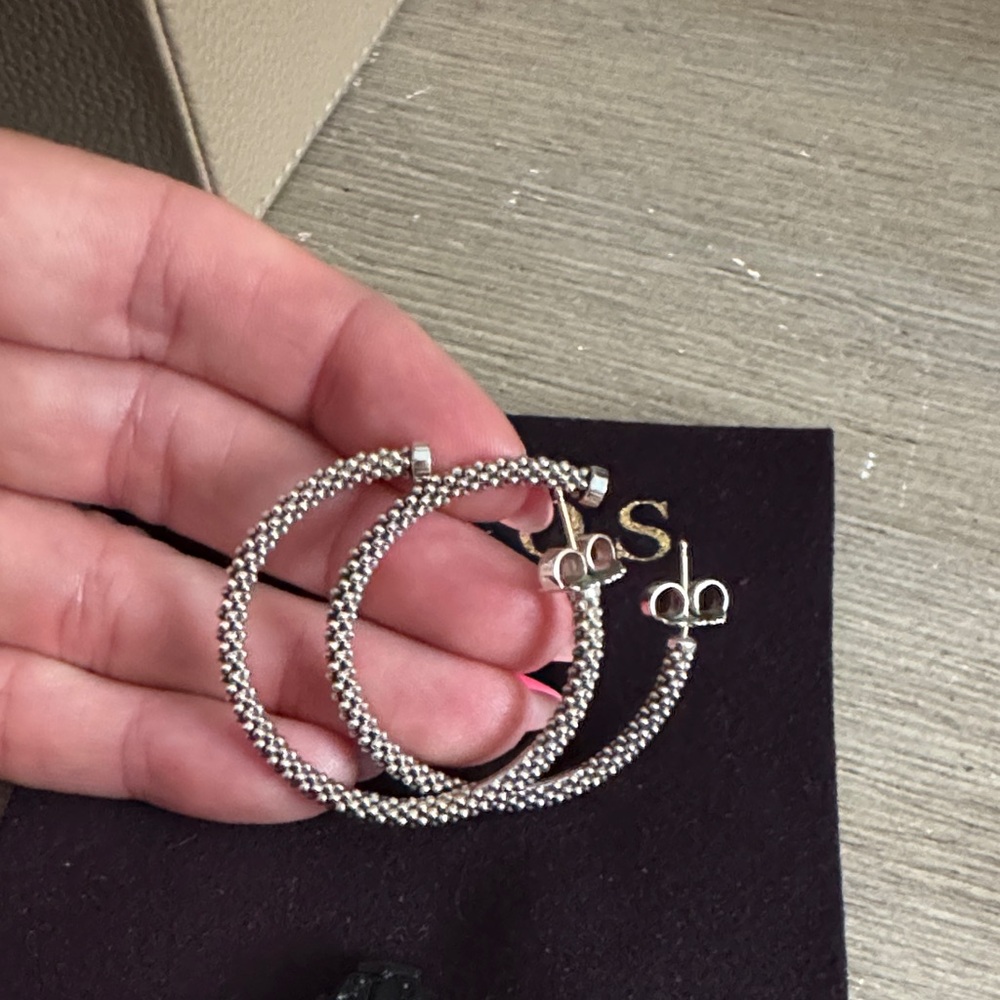 Lagos large caviar hoops